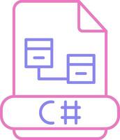 C Sharp Linear Two Colour Icon vector