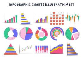Infographic Charts Illustration Set vector