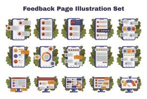 Feedback Page Illustration Set vector