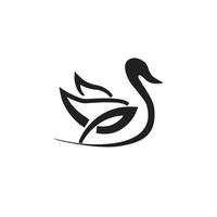 Swan logo, swan template, swan design outline style vector