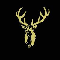 Deer head cut out silhouette. Horned elk or stag vector