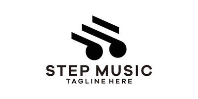 logo design combining the shape of a ladder with musical notes. vector