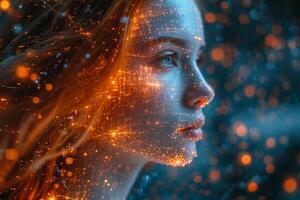 AI generated An abstract silhouette of a digital person. The concept of artificial intelligence photo