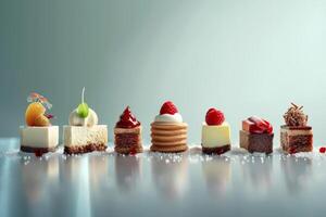 AI generated Sweet Italian dessert beautifully served. Stylish confectionery of high cuisine photo