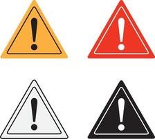 Warning sign icon set simple design vector