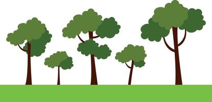 Trees group isolated over white. Forest concept vector illustration