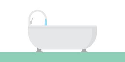 Bath. Sanitary and technical enameled device used for household purposes and personal hygiene. Vector illustration isolated on a white background for design and web.