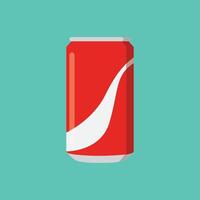 single one modern clean simple flat design opened cold cola can drinks icon or symbol illustration for summer cool and tasty soft drinks new beverage products vector