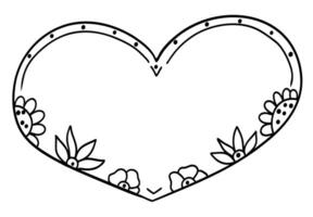 Heart frame outline vector