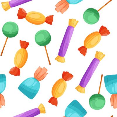 Seamless pattern with candy
