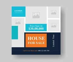 creative real estate home business fully editable square social media post vector layout design, modern and professional social media banner promotion design for your real estate agency.