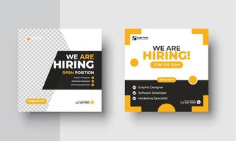 Poster for we are hiring. employees needed. Job recruitment design for companies or agency vector