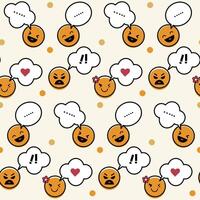 Seamless pattern with emoji face and dots. Emoji background. Smile shape icon texture. Vector illustration