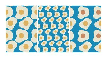 Fried egg abstract organic shape pattern seamless. Hand drawn pattern. Trendy modern Texture printable for wallpaper, cloth, fabric and textile, cover book, table cloth, bag, wrapping paper, pillow. vector