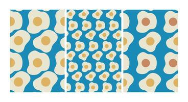 Fried egg abstract organic shape pattern seamless. Hand drawn pattern. Trendy modern Texture printable for wallpaper, cloth, fabric and textile, cover book, table cloth, bag, wrapping paper, pillow. vector