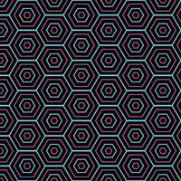 Geometric cyber futuristic pattern. Neon color glowing in black background. Vector illustration.