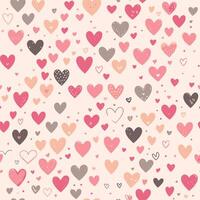 Simple hearts seamless vector pattern. Valentines day background.