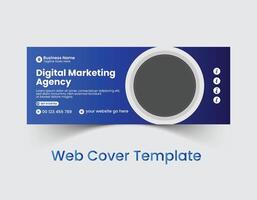 Professional corporate business social cover template design and web banner template design with creative, eye catching, professional and modern colorful layout vector