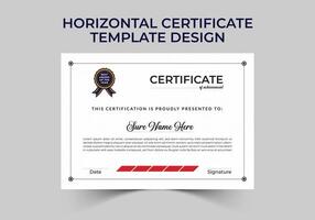 Elegant certificate template design for school, college and university with creative, professional, eye catching and modern Horizontal layout vector