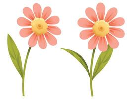 Small flower and leaves vector