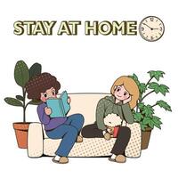 Stay at home vector