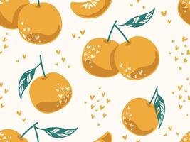 Orange and heart abstract pattern vector