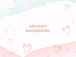 Abstract background heart, dot and wave pastel vector