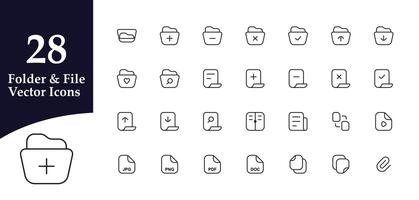 Set of file and folder type icon set pack vector