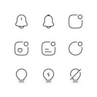 Simple Set of Notification Related Vector Line Icons