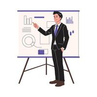 Business Man Doing a Presentation vector