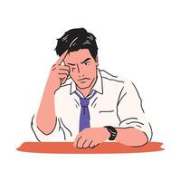 Stressed Pose of a Businessman vector