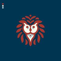 Lion Owl Logo illustration, owl logo design, lion logo design, pro vector