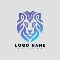 minimalista león o zorro cara logo vector