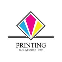 Digital printing logo design template. Logo for print shop polygraph and print factory. Vector illustration