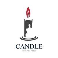 Candle flame logo in a frame,Bright fire shape vector illustration