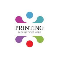 Digital printing logo design template. Logo for print shop polygraph and print factory. Vector illustration