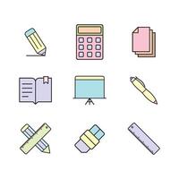 Stationery icon set vector design templates simple and modern concept