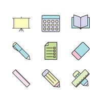 Stationery icon set vector design templates simple and modern concept