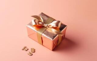 AI generated Gift boxes on pink background, sale banner, Cyber Monday sale, Generative Ai photo