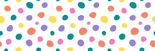 Abstract seamless Pattern with colorful Spots for surface, wrapping, textile, card, package, nursery, gift box. Funny Background for kids party, candy store, sweet shop. Vector illustration.