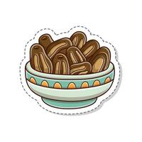 free vector, illustration of a bowl of dates breaking the fast vector