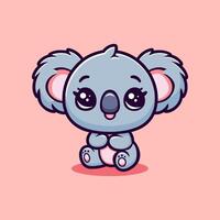 cute koala cartoon vector icon illustration animal nature icon