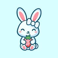 cute rabbit cartoon vector icon illustration animal nature icon concept