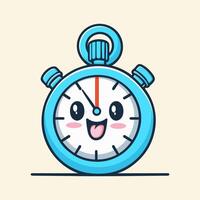 cute Stopwatch timer icon illustration vector