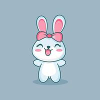 cute rabbit cartoon vector icon illustration animal nature icon concept