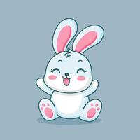 cute rabbit cartoon vector icon illustration animal nature icon concept