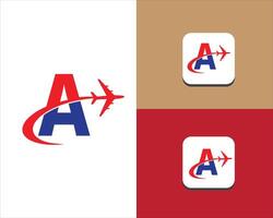 Travel letter logo design vector