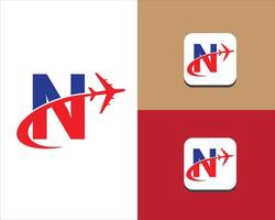 travel letter logo design vector