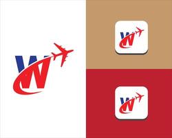 travel letter logo design vector