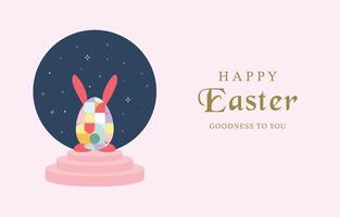 Easter day background for horizontal banner design with geometric style vector